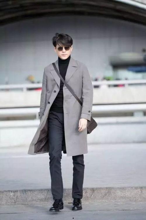 男明星的大衣,男明星大衣演绎冬日魅力